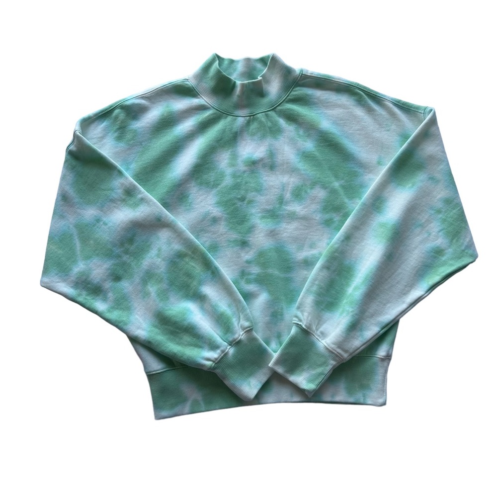 FOREVER 21 Women’s Tie Dye Long Sleeve Mock Neck Pullover Sweater